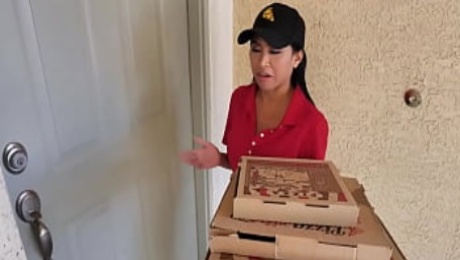 Jay Romero and Rion King wants some pizza and Ember Snow delivered it fresh and hot with an extra threesome service.