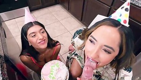 Holiday Threesome With And Pov With Aubry Babcock, Joshua Lewis And Chloe Amour