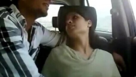 Hot Indian couple in car gets naughty