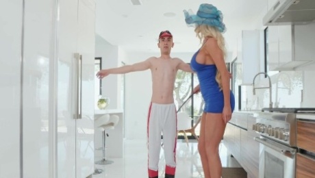 Great day for Nicolette Shea to fuck with this young boy