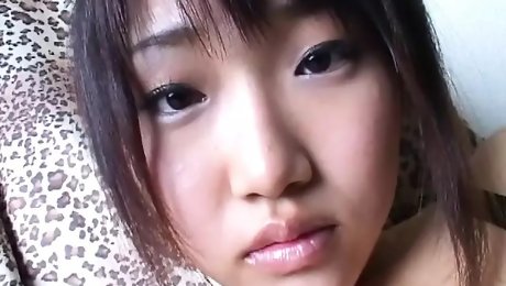 Horny Japanese teen helps you masturbate
