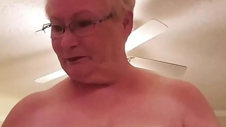 Naughty Granny Oils Up Her Massive Tits, Do You Like?