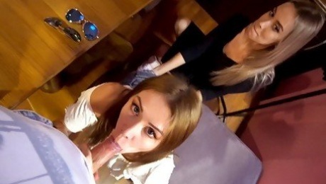 Public Blowjob party with Luxurygirl after lunch in a Restaurant