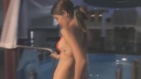 Teen bikini babe in the water