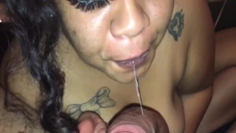 TEEN BBW DEEPTHROAT SLOPPY BLOWJOB HEAD