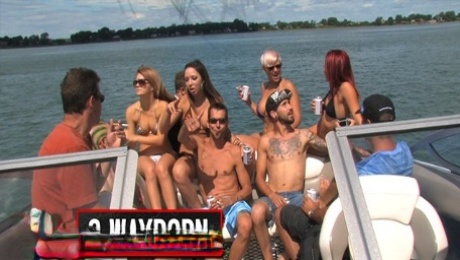 3-Way Porn - Big Boat Group Sex Party - Part 2