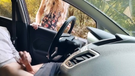 Public dick flash! caught me jerking off in the car in a public park and help me out.