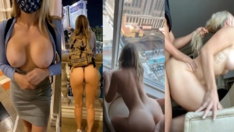 Slutty Big Booty Teen White Girl Public Tease and Fucked all over Vegas, Hotel Caught on Snapchat