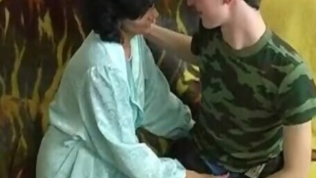 Russian Granny Kisses Slim Body Of Young Gerontophile