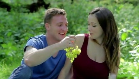 Busty Buffy has romantic sex in the Forest