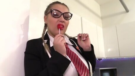 BBW Schoolgirl Krystal Swift Blowing A Huge Penis