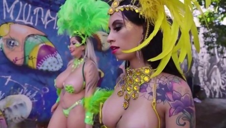 Latina appetizing sluts threesome porn video