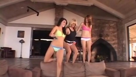 Fabulous pornstars Sindee Coxx, Deena Daniels and Allyssa Hall in crazy blonde, threesomes adult movie