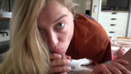 Young blonde Haley Reed taking huge cock POV