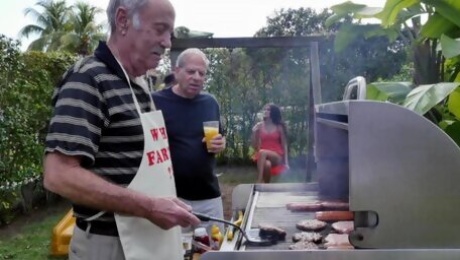 Old Men Have A Cookout With Teen Stripper Jeleana Marie